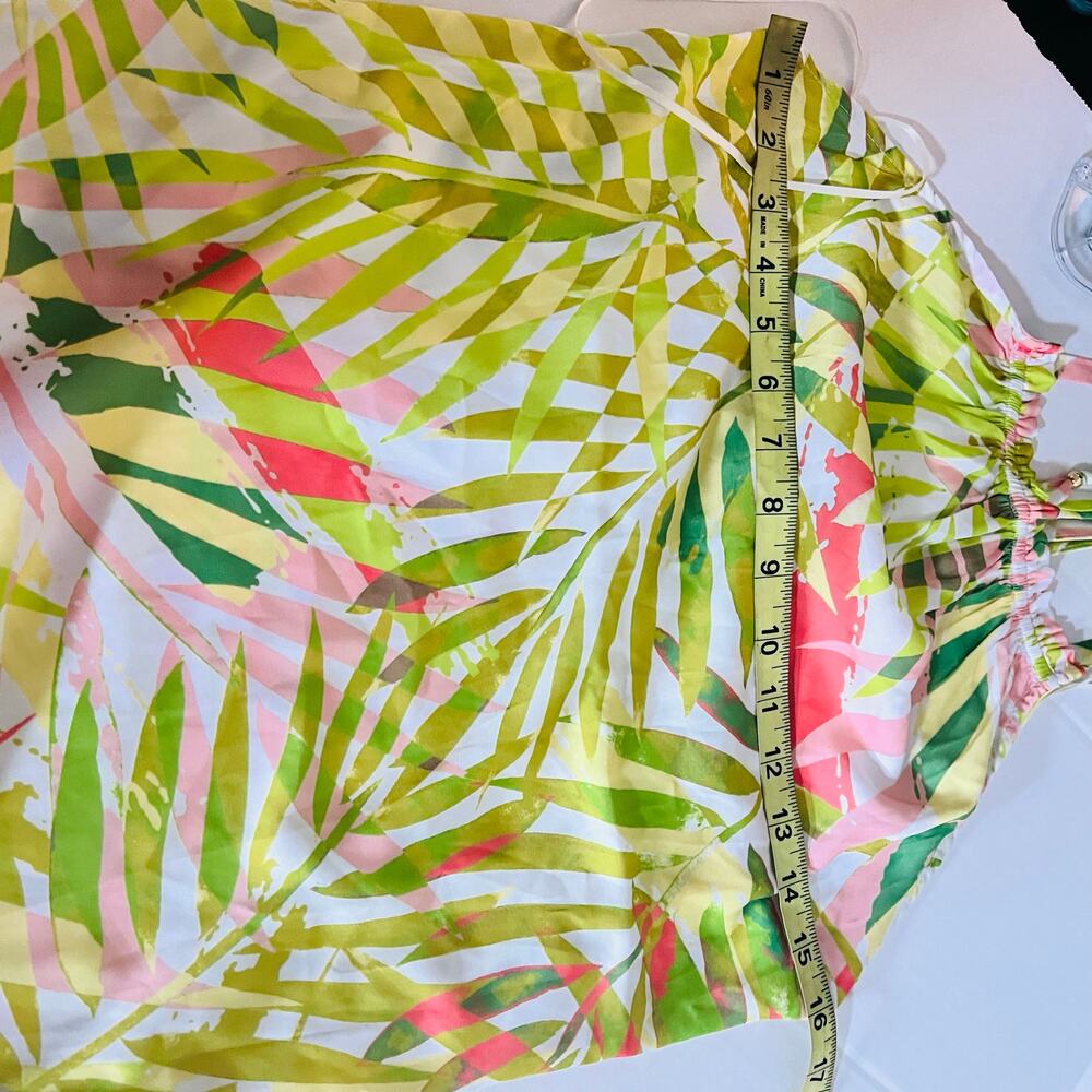 H Halston Tropical Palm Lime Punch Spagetti Strap Maxi Dress Size XS NWT - Picture 8 of 10